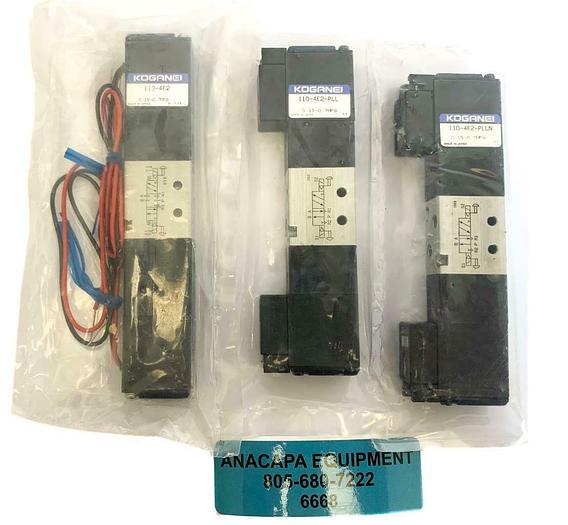 Koganei 113-4E2, 110-4E2-PLL, 110-4E2-PLLN Solenoid Valves Lot of 3 NEW (6668)W