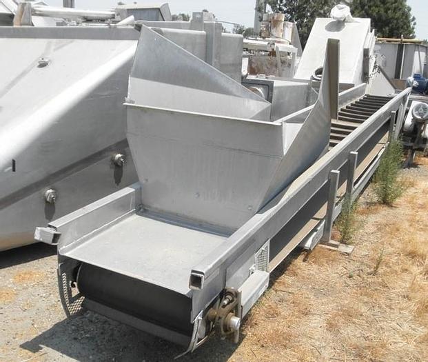 Used Conveyor, Belt, 24" X 20', S/st, Incline, Rubber Belt #C741140