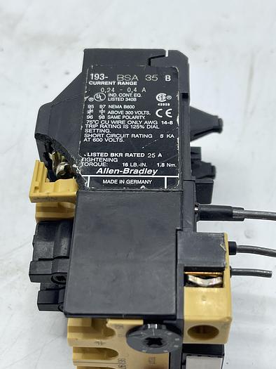 Used AB ALLEN BRADLEY 193-BSA 35 Ser B