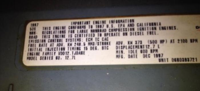 Used 2000 HB18638 Detroit Diesel Hydraulic Power Pack 500 HP Detroit