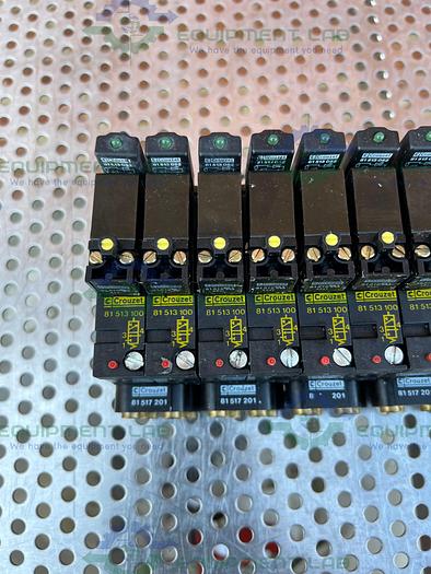Used Crouzet  81513100 Pneumatic Control Valve w/ Crouzet 81517201 Sub Base