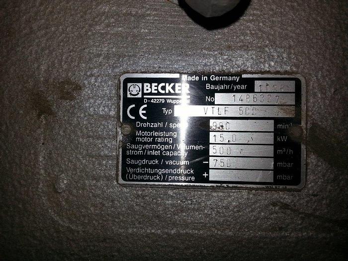 Used BECKER VACUUM PUMPS500 m3/h295 CFM for Sale in Marietta,