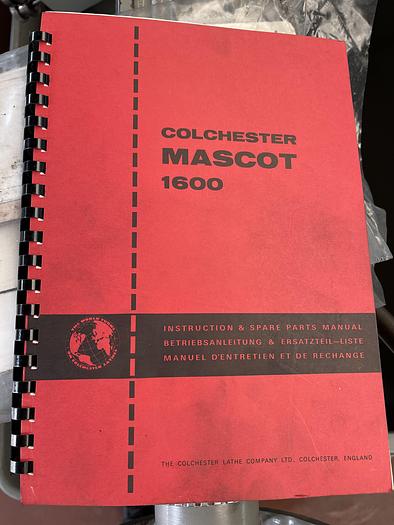 As new Tornio Parallelo COLCHESTER MASCOT 1600