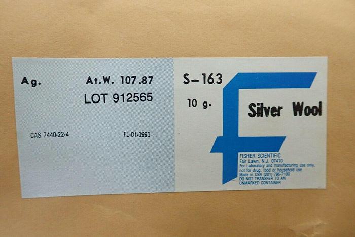 Used Lot of 6 Fisher Scientific S-163 Silver Wool, 10g, Envelope