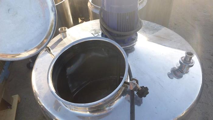 Used Tank, 275 Gallon, 316 Stainless Steel, 48" x 33", Agitated, DT/DB #S743426