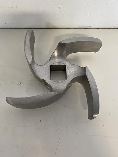 Used 6" Stainless Steel Impeller Blade, 4 Blade w/ 1" Square Bore