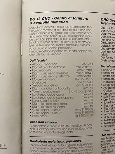 Ottime Tornio Cnc con Motorizzati AVM ANGELINI DG 13