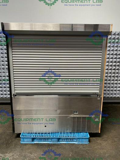 Used Barker  Stainless Steel Commercial Display Refrigerator w/ Roll up Door