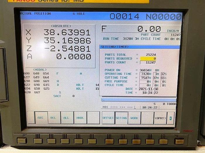 Used YCM DCV 2012B 4-Axis CNC Vertical Bridgemill