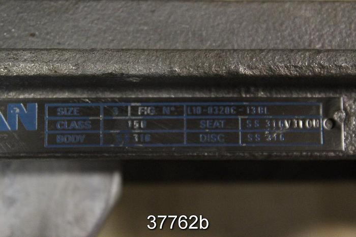 Used Velan 3" Hand Operated Knife Gate Valve, L10-0320C-13BL #37762