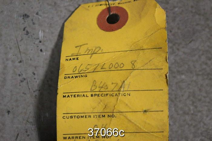 Used Warren 747 A60 Pump Impeller, 657L0008 #37066