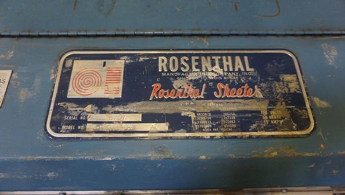 Used 60" ROSENTHAL SHEETER MODEL WA-S-5-HUBZEVAA  WITH RAZOR SLITTING
