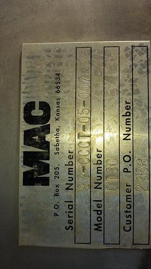 Used Separator, Cyclone, Air, 30" X 78", S/st, 44" Cone, MAC #S740407