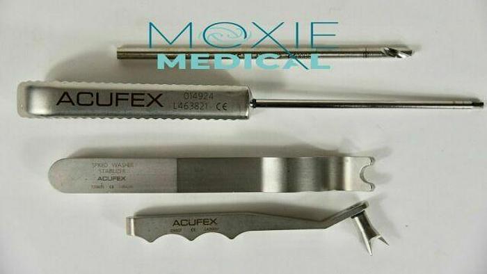 Used ACUFEX Various Spiked Washer, Washer Stabilizer, Anchor Drill Guide and Tibial Drill