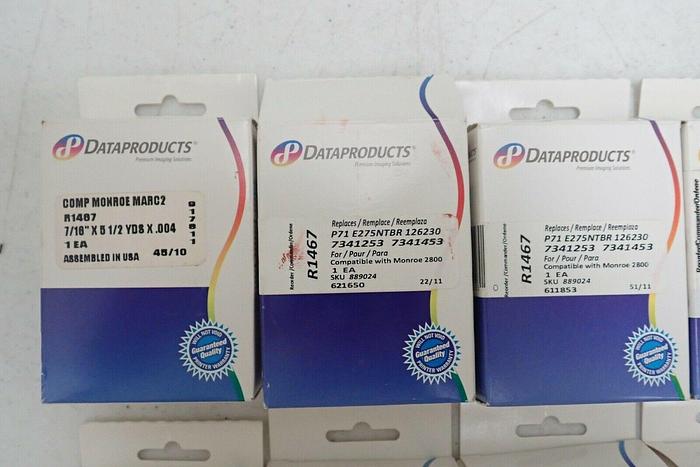 Used Lot of 10 Data Products R1467 Black/Red Compatible Ribbons, NOS