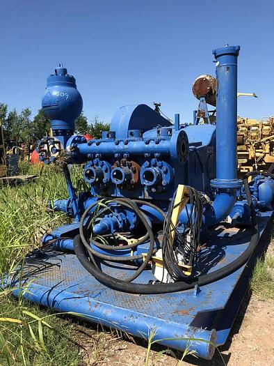 Used F-800 Continental Emsco Triplex powered by D-3508 CAT Conventional Belt Drive Skid Mounted