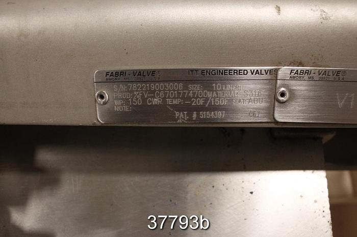 Used Fabri 10" Hand Operated Knife Gate Valve #37793