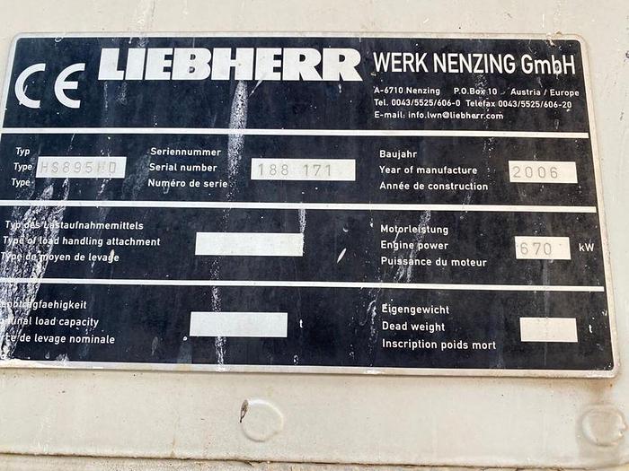 Used 2006 LIEBHERR HS895HD SU MOTOPONTONE PATER SARDUS