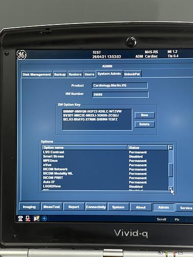 Gebraucht GE Vivid q Ultraschallgerät auf Vivid i Trolley mit 2 Sonden und EKG Kabel