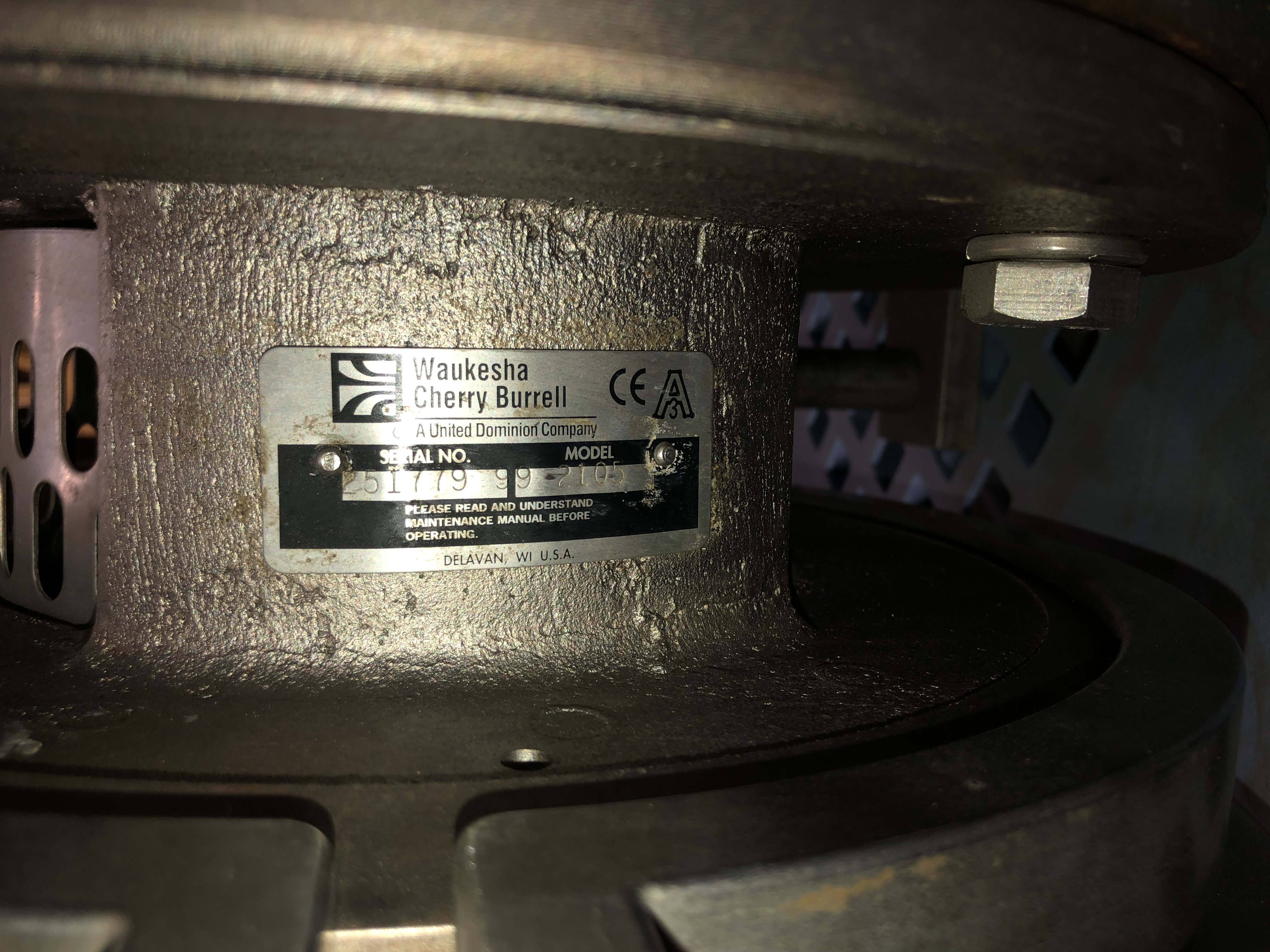 Refurbished Refurbished WAUKESHA (CHERRY BURRELL) NIRO 2105 Pump Assembly Complete With Motor