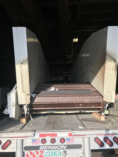 Used MAYFRAN 56" WIDE INCLINED STEEL  BELT  CONVEYOR