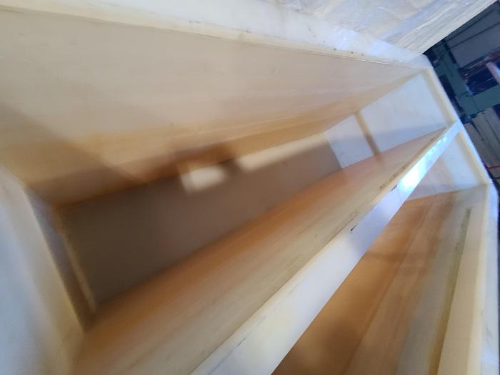 Used Polypro Tank Counter Flow Rinse side and bottom support 70" x 28" x 29" Plating