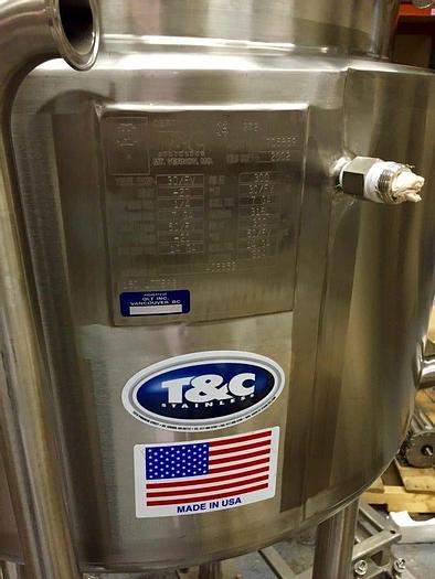 Used 40 GALLON (150 LITER) T & C REACTOR – S/S – 30 PSI/FV – 50 PSI JACKET