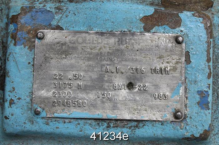Used Goulds 3175 M Pump Power End, 22" Iron Stuffing Box #41234