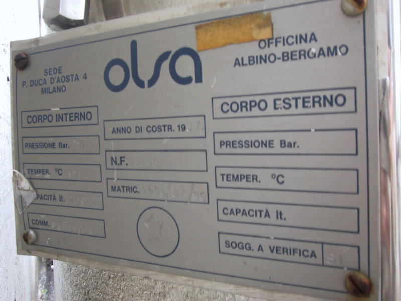 Used Serbatoio OLSA da 200 Litri