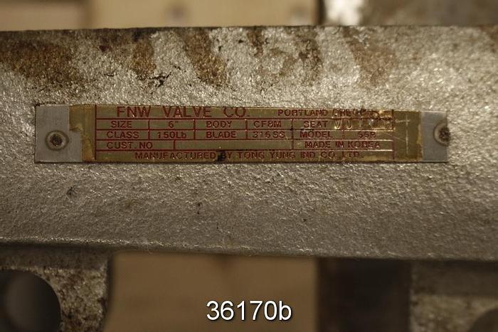 Used Fnw 6" Hand Operated Knife Gate Valve #36170