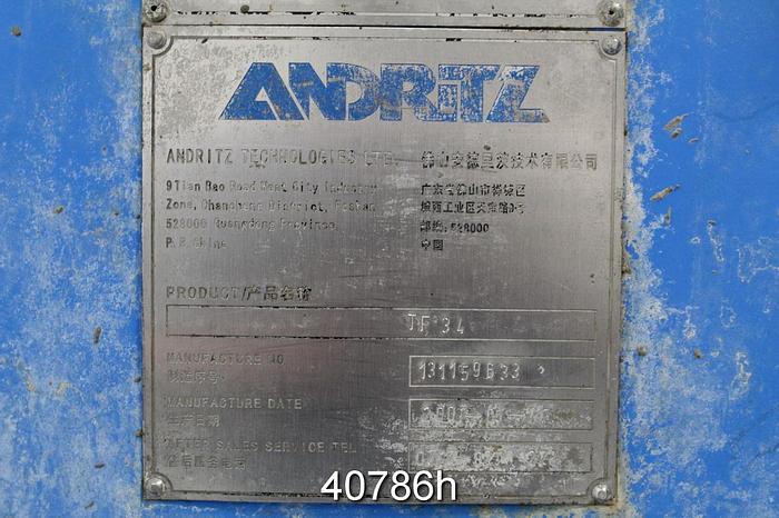 Used Andritz TF 34 Double Disc Refiner, Less Door #40786