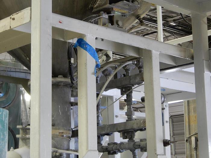 Used DUPONT AIR WEIGH HOPPER WITH DOUBLE SHAFT MEYERS DISPERSER AND TANK