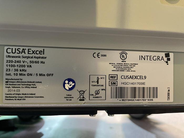 Used  Integra Cusa Excel+ chirurgischer Ultraschallaspirator mit Fußschalter