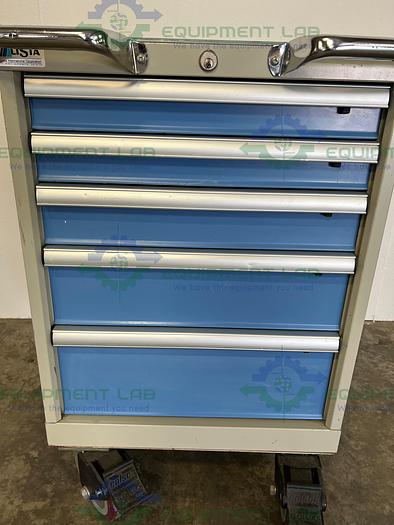 Used Lista Modular Drawer Cabinet 28" x 22" x36" Various Size Drawers w/ Casters