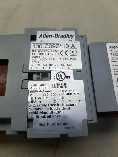 Used Allen-Bradley 100S-C09ZJ14C Series A Safety Contractor