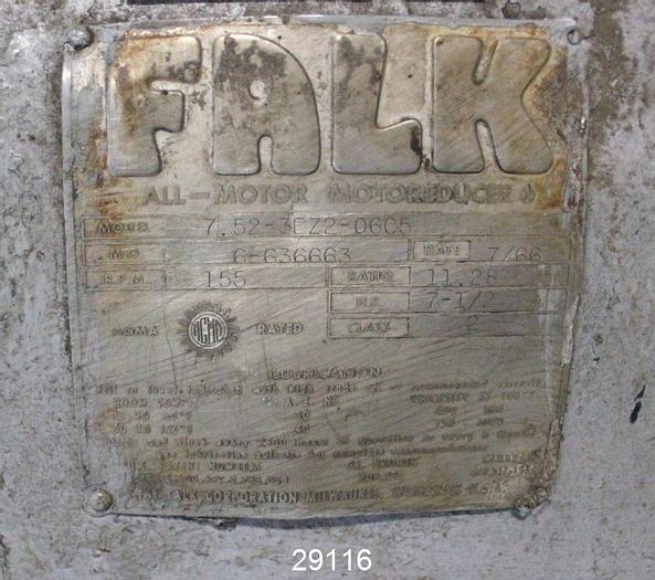 Used Falk 7.52-3EZ2-06C5 Parallel Gear Drive, Ratio 11.28:1 #29116