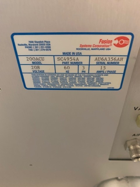 Used Axcelis Fusion 200 ACU