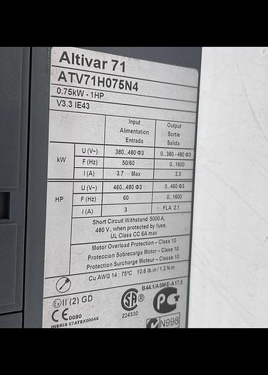 Used Schneider Electric ATV71H075N4