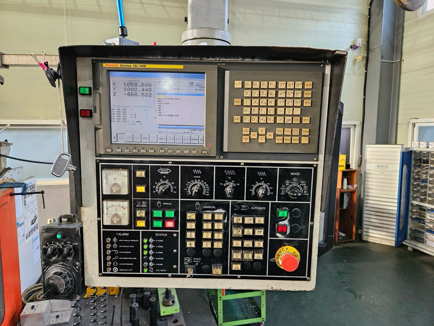 Used Awea LG6050 Double Column VMC Table : 6000mm x 3800mm, Between Column : 4500mm, Fanuc 18iMB Control