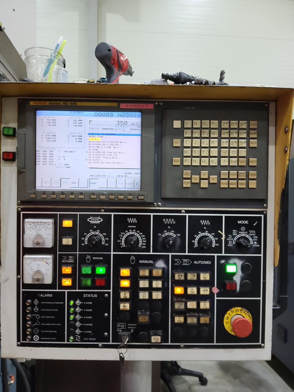 Used Awea LP4025 Double Column Table : 4000 x 2400mm, Between Column 2700mm, Fanuc 18iMB, Milling Head, Year : 2007