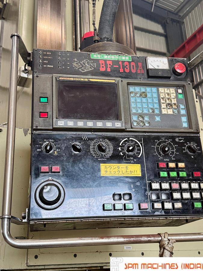 Used Toshiba Shibaura BF130A CNC Floor Boring Machine Spindle : 130mm, Cross : 6500mm, Height : 2500mm, Rotary Table : 2500 x 2500mm, Milling Head