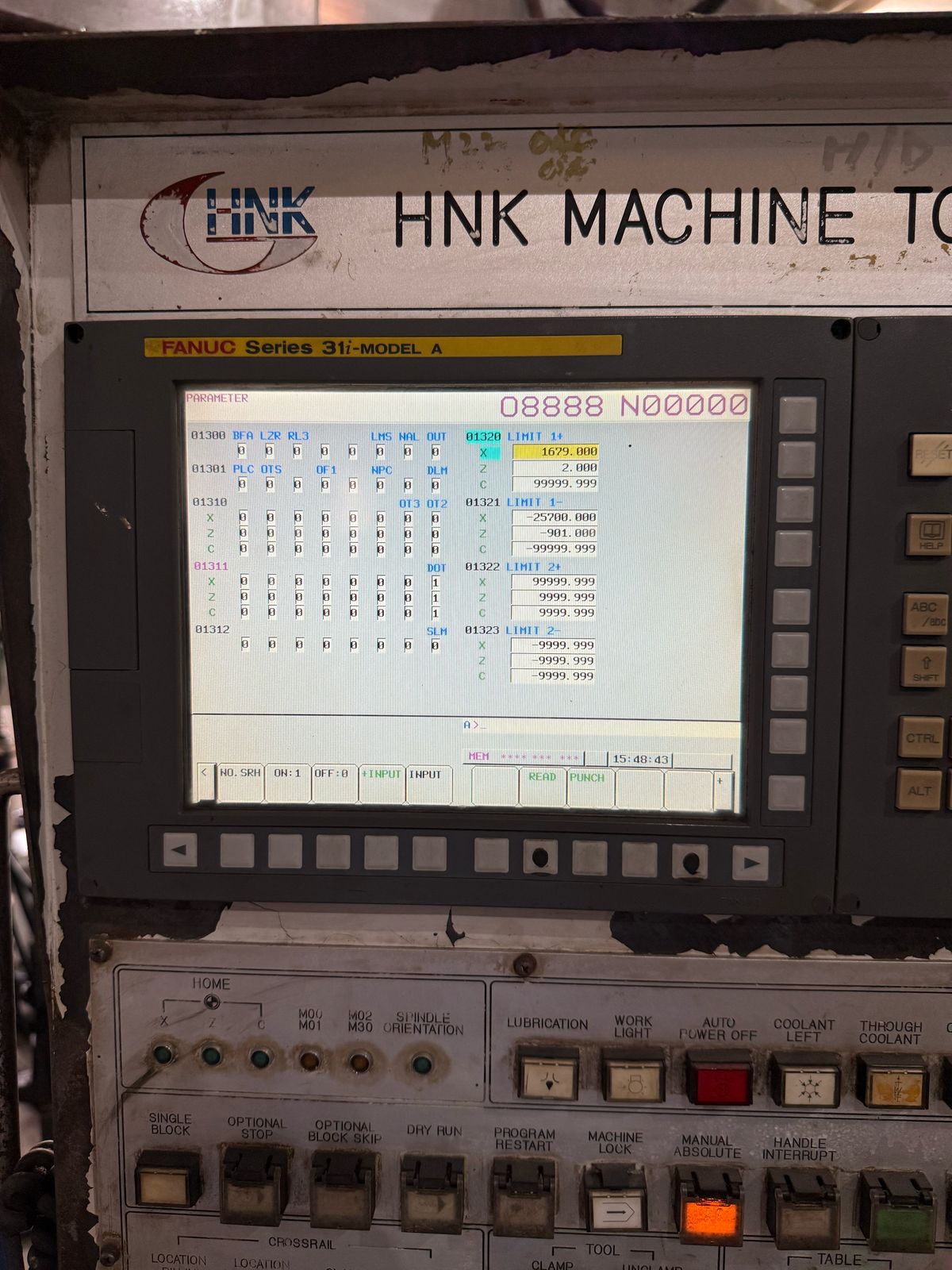 Used HNK VTC 16/20, Chuck : 1600mm Swing : 2000mm, Height: 1660mm, Fanuc 31iA Control With C Axis, Year: 2009