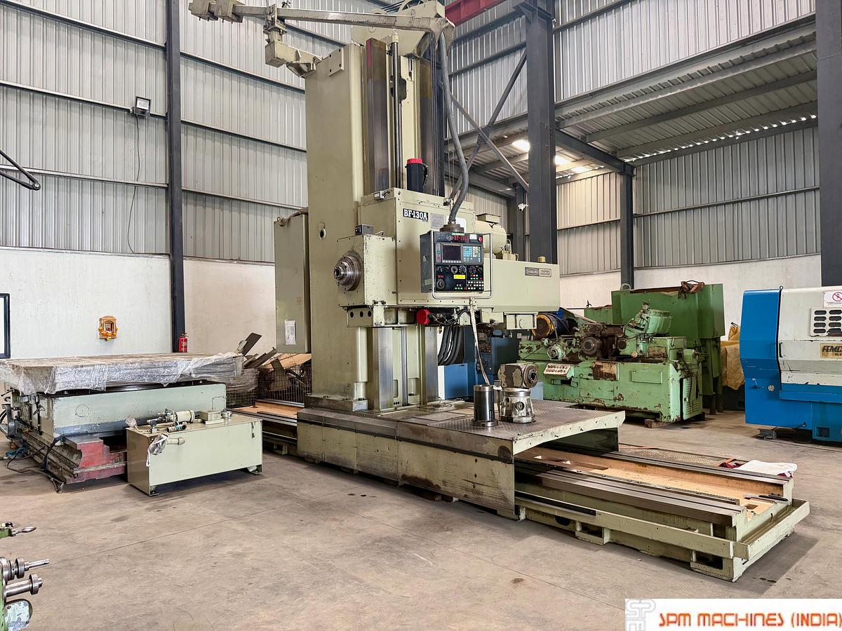 Used Toshiba Shibaura BF130A CNC Floor Boring Machine Spindle : 130mm, Cross : 6500mm, Height : 2500mm, Rotary Table : 2500 x 2500mm, Milling Head