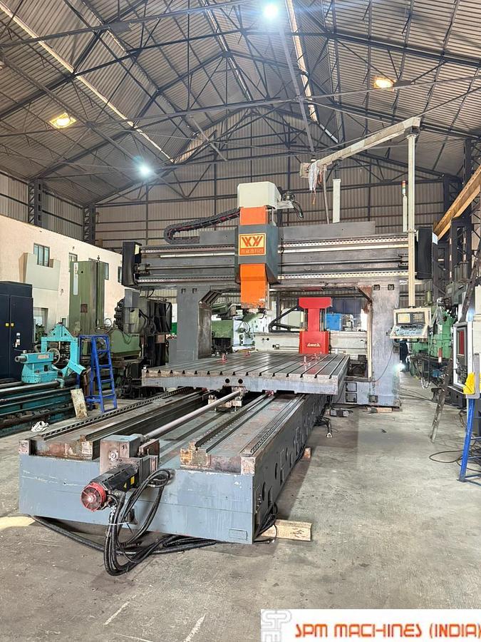 Used VTEC VH6747AH Double Column VMC Machine, Travel : 6700 x 4700mm, Between Column 4000mm, Fanuc 18iMB, Year: 2011, With Auto Indexing Head
