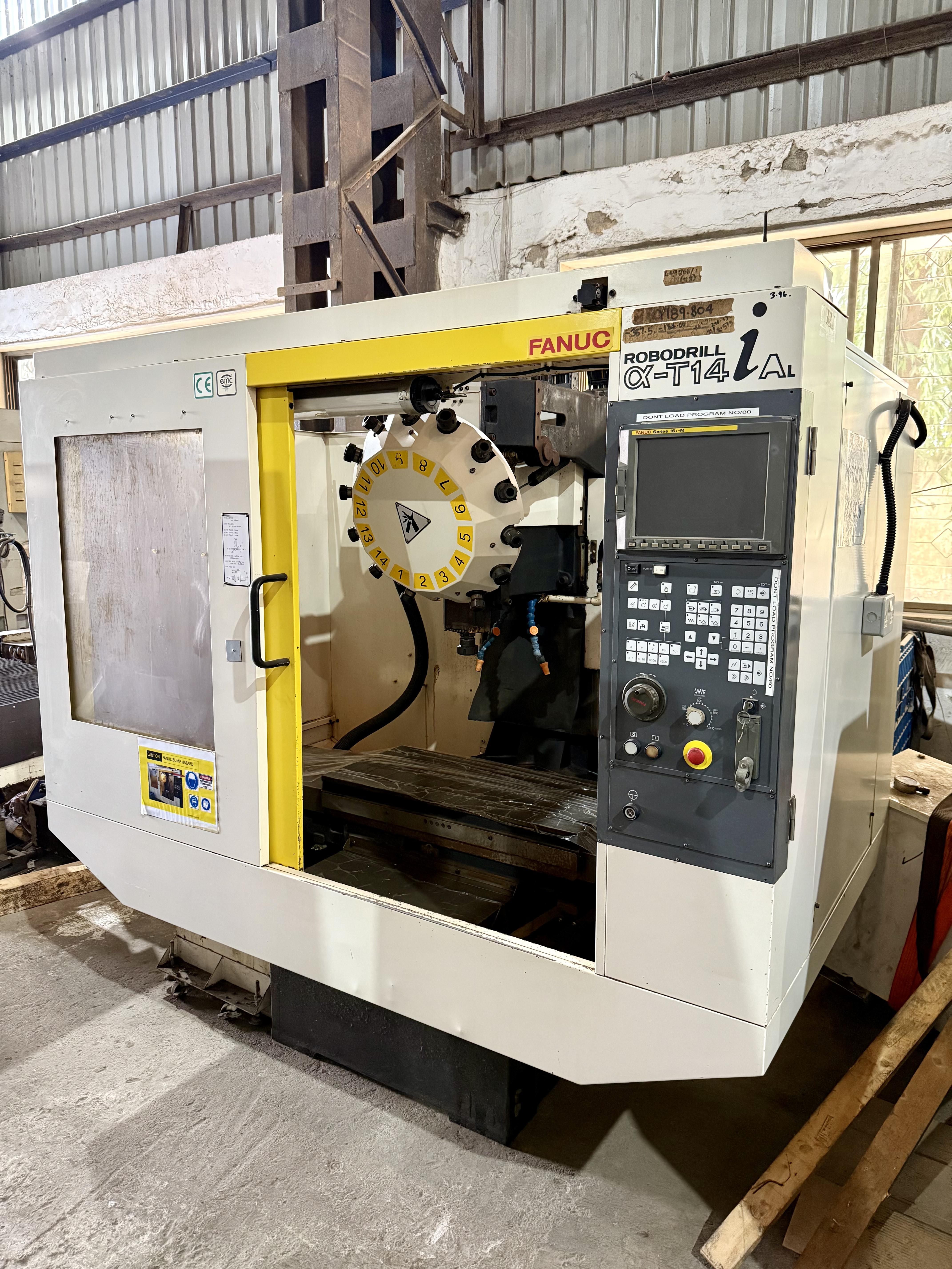 Used FANUC α-T14iAL Drill Tap Center Table : 850 x 390mm, Fanuc 16iM Controller