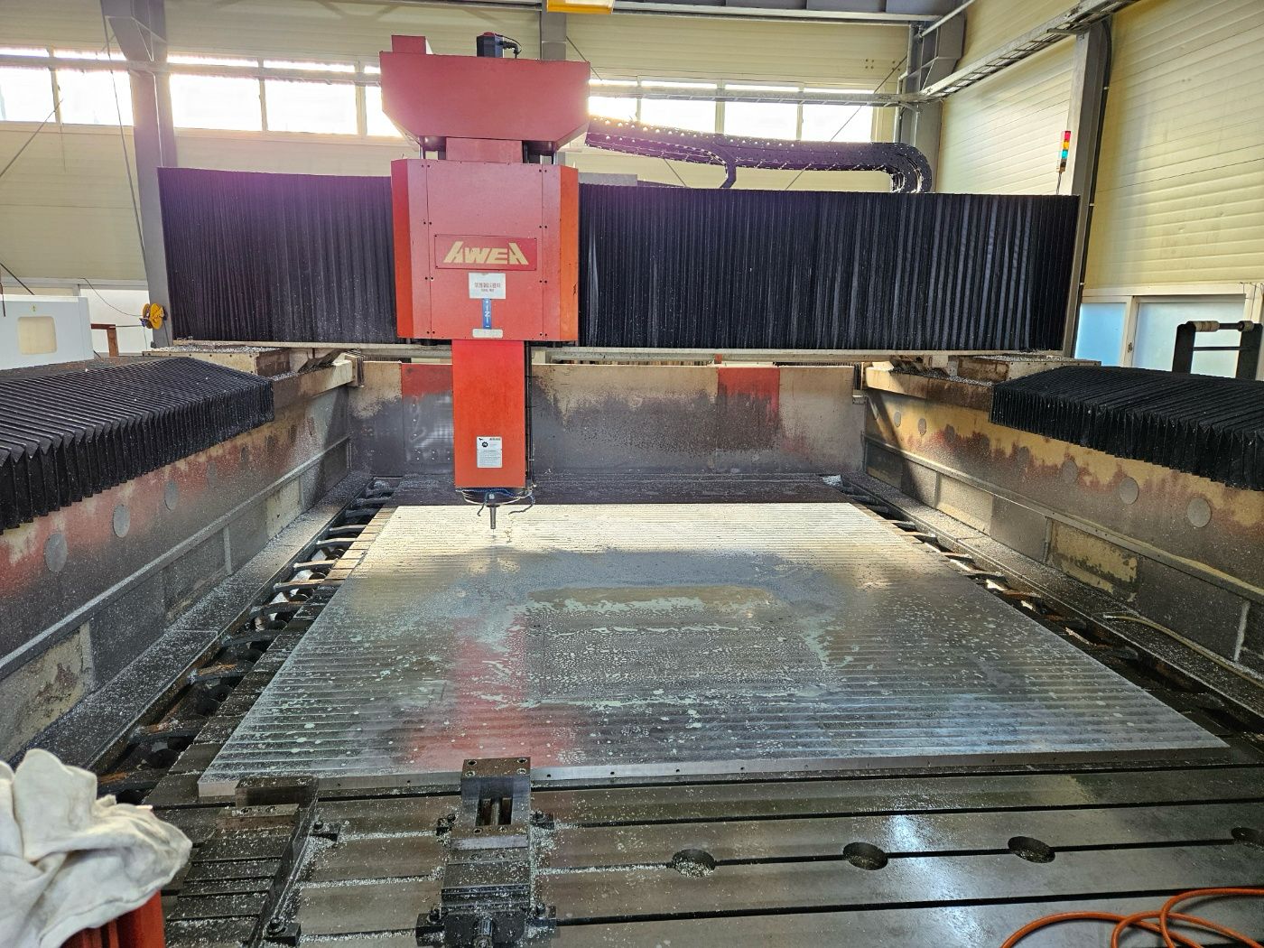 Used Awea LG6050 Double Column VMC Table : 6000mm x 3800mm, Between Column : 4500mm, Fanuc 18iMB Control