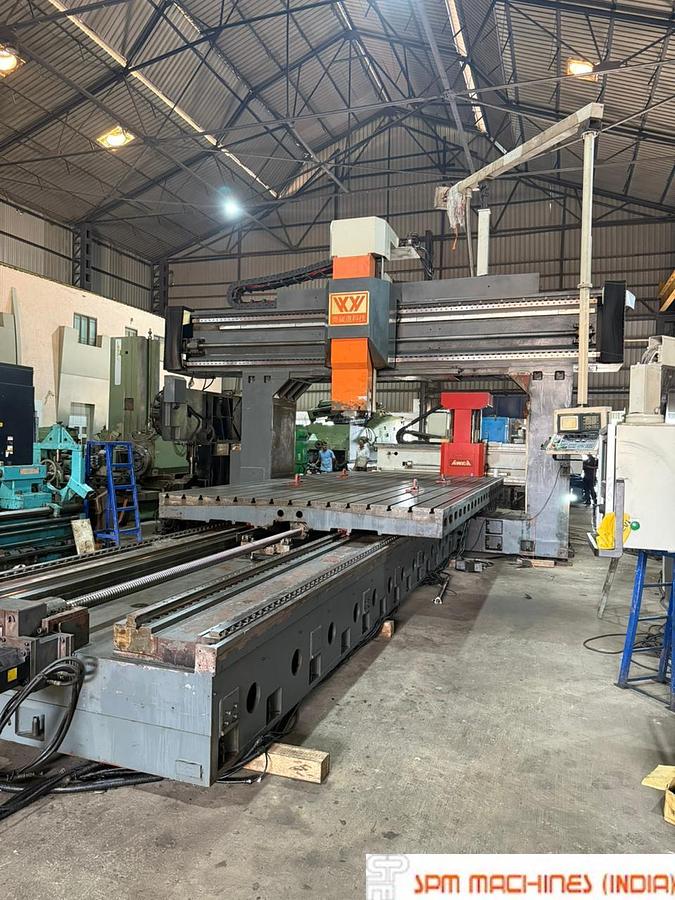 Used VTEC VH6747AH Double Column VMC Machine, Travel : 6700 x 4700mm, Between Column 4000mm, Fanuc 18iMB, Year: 2011, With Auto Indexing Head