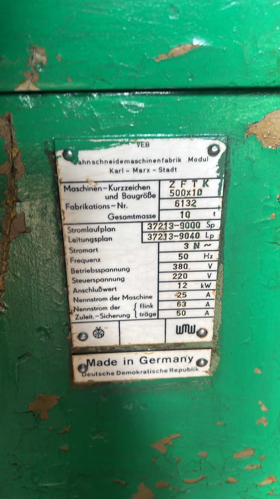 Used WMW ZFTK 500 x 10 Straight Bevel Gear Generator Diameter : 500 x 10 Module ( Production Model )