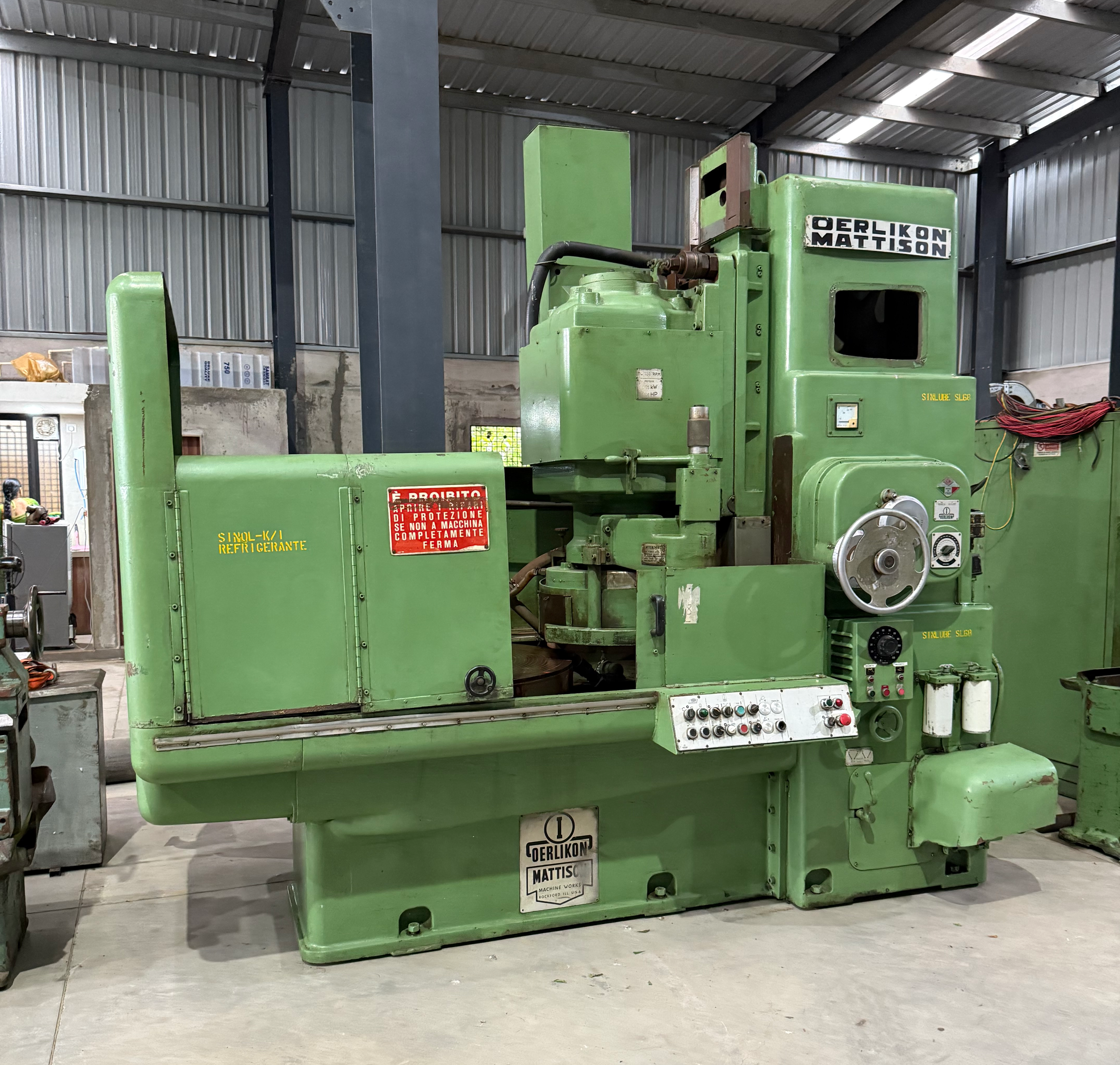 Used OERLIKON MATTISON Model 24 Rotary Grinder : Table : 1100mm