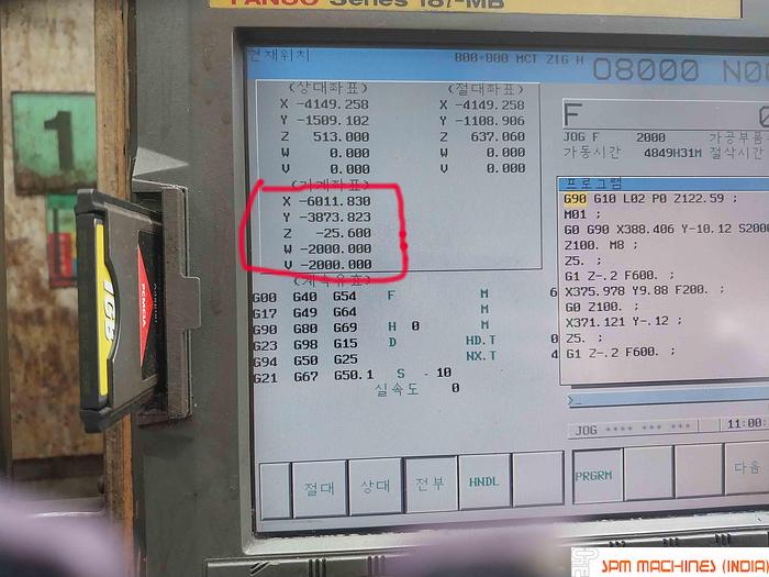 Used SM Double Column 5m x 3m, Year : 2011, Extra Height : 3000mm, Fanuc 18iMB, 4 Milling Heads